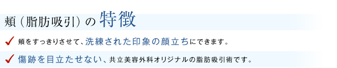 頬（脂肪吸引）の特徴