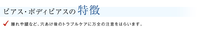 ピアス・ボディピアスの特徴