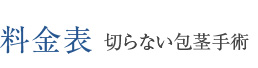 料金表 切らない包茎手術