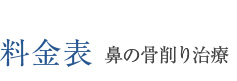 料金表 鼻の骨削り治療