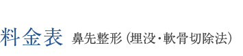 料金表 鼻先整形(埋没・軟骨切除法)