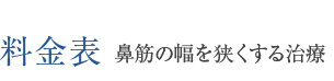 料金表 鼻筋の幅を狭くする治療
