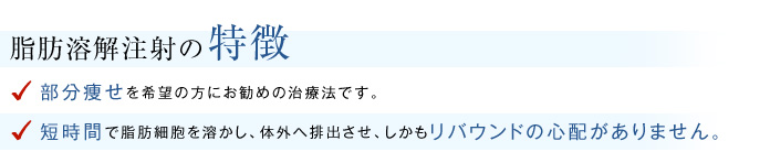 脂肪溶解注射の特徴