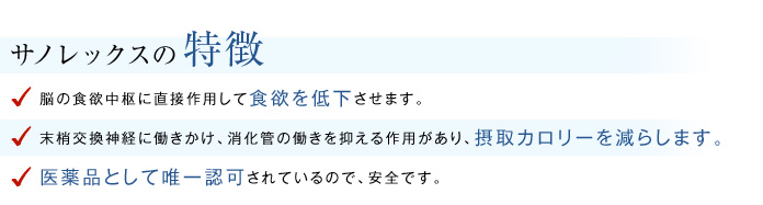 サノレックスの特徴
